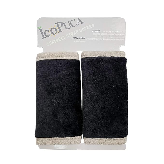 Car Seat Strap Pads Covers for Baby Kids, Seat Belt Covers Cushion for boy Girl, Protect Neck and Shoulder rubbing, Anti-Slip Design, Universal for Stroller/Carrier/Pushchair Black