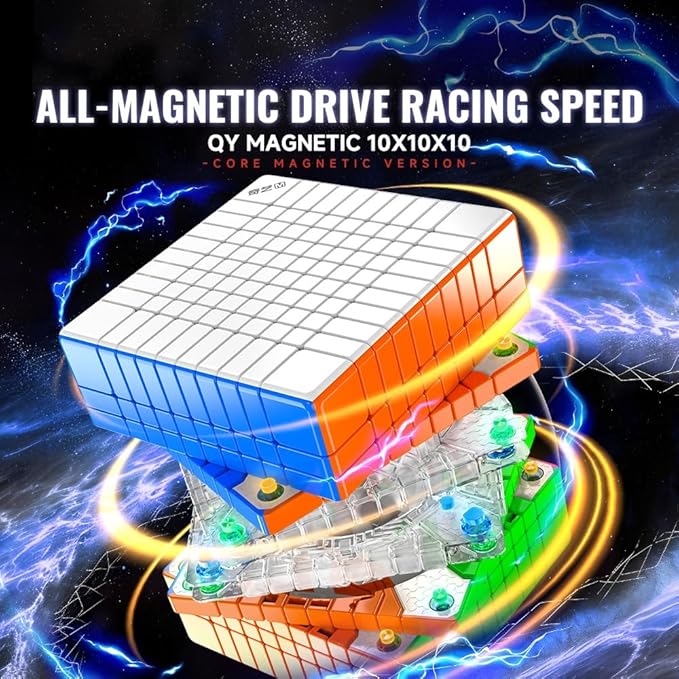 Bukefuno QY Magnetic 10x10 Speed Cube 72MM Magic Stickerless 10 M Education Toys Puzzle Cube 2025 QY 10x10x10 Professional Magnetic Cube