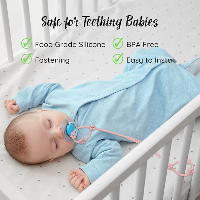 Toy Straps for Baby, 4 Pack Adjustable Stretchable Sippy Cup Straps, Sippy Bottles or Pacifier to Stroller, Highchair, Car Seat, Hanging Basket (4Pack,Midnight Blue/Ether/Deep Lilac/Mauve)