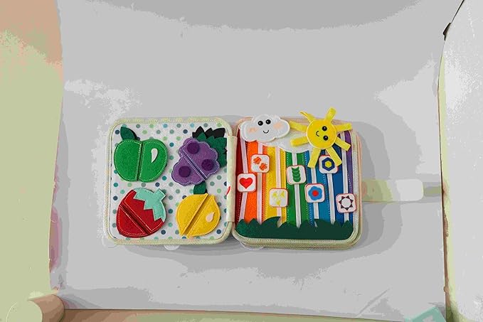 GOODMOM Busy Book for Toddlers Age 1-3 - Interactive Quiet Felt Activity Book with Hide-and-Seek Tiger, Travel Toys for Kids, Learning Toys, Fine Motor Skills,