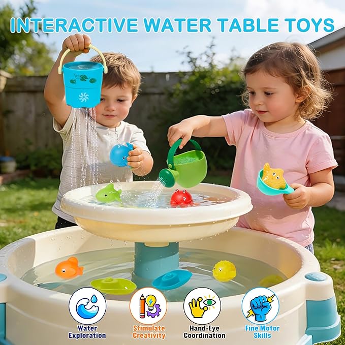Baby Bath Toys for Kids Ages 1-3, 16PCS | Easy Clean Mold Free Bath Toys Toddlers 2-4 | Bathtub Pool Water Table Toys for Babies & Toddlers | Bath Boats Spoons Bucket Watering Can Tub Toy for Toddlers