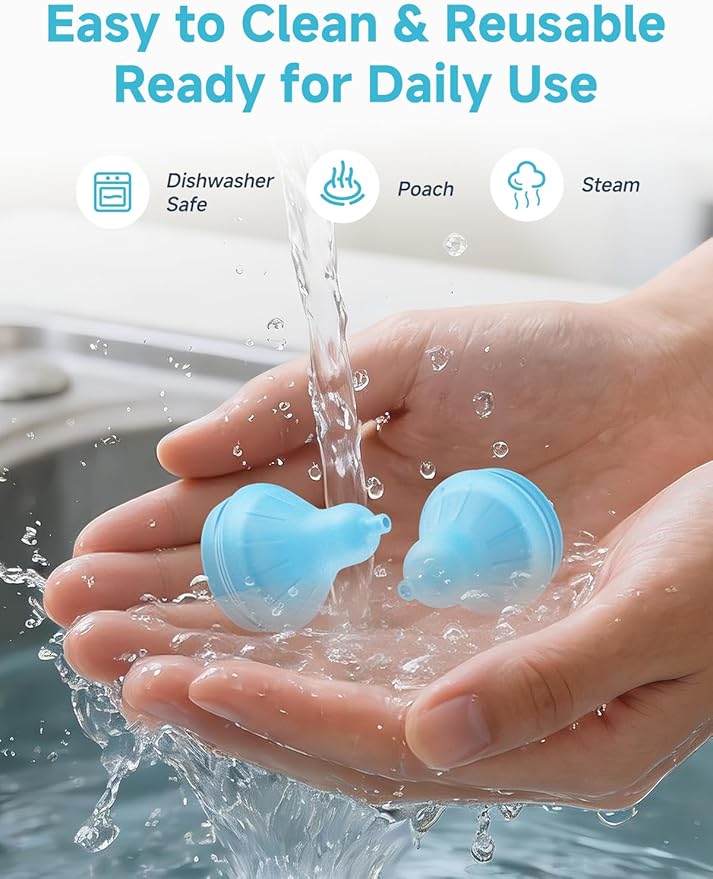 Nasal Aspirator Replacement Tips Compatible with Frida Baby Nose Sucker, Soft Silicone Tips for Infant & Toddler, BPA-Free Reusable Replacement Parts Accessories, 4pcs