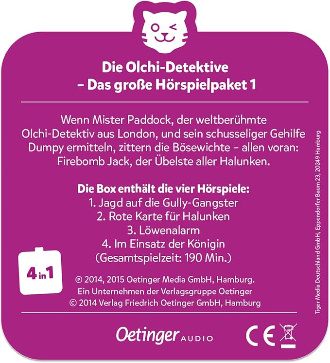 tigermedia tigercard Die Olchis Detective Audio Play Adventure Tiger Box WiFi Player Hearing Box Gift Christening School Birthday Girls Boys Kids