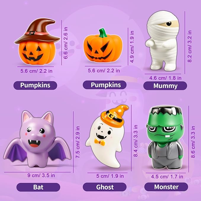 Light Up Bath Toys,Halloween Bath Toys for Kids，Pumpkin Bathtub Toys for Toddlers, Halloween Toys Boys Girls Party Favors Decor Gifts