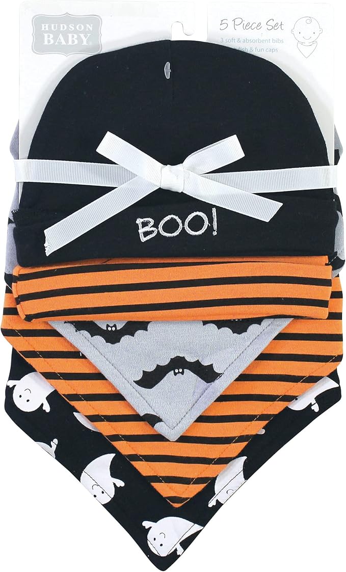 Hudson Baby Unisex Baby Cotton Bib and Headband Set