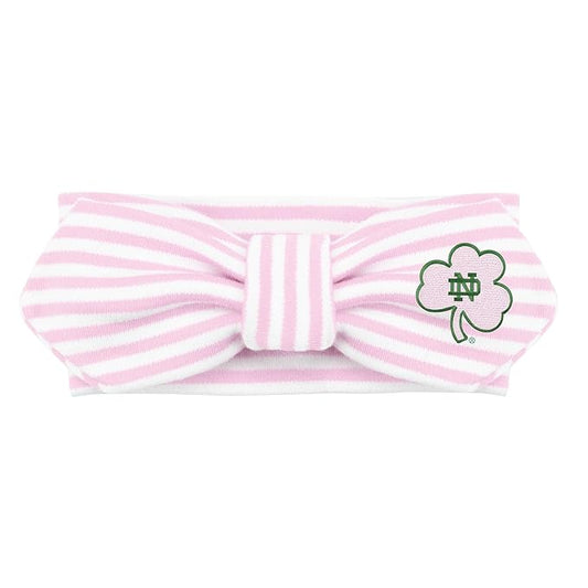 Creative Knitwear University of Notre Dame Shamrock Striped Hair Knot
