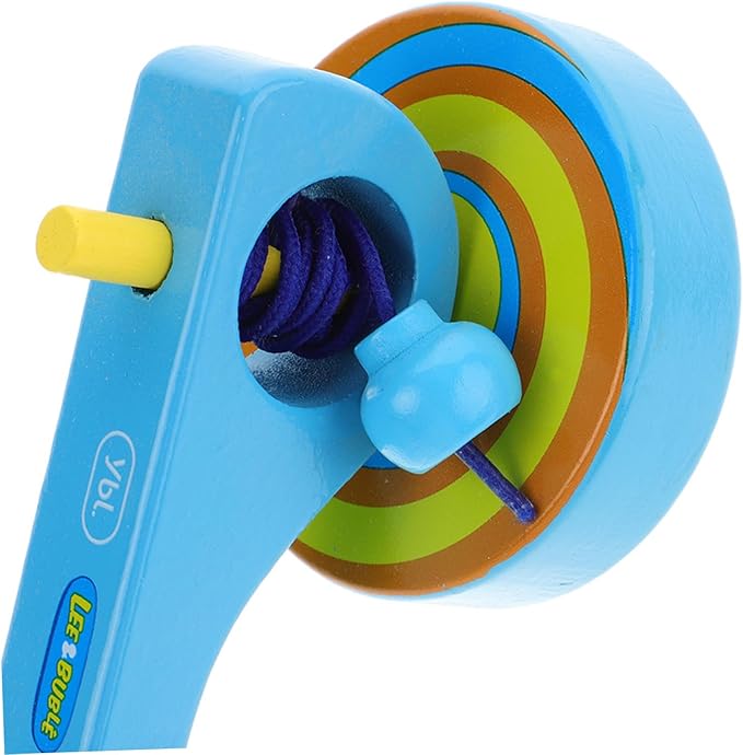 Kisangel 3-Pack Gyroscope Toys with Handle and Pull String Wire Educational Wooden Spinning Tops for Kids Toddlers Portable and Lightweight for Indoor and Outdoor Play