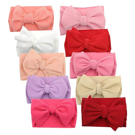 KIDOCHEESE Big Bows Baby Girl Headbands with Bows Elastics Nylon Hairbands Oversized Head Wraps Large Hair Bow Hair Accessories for Baby Girls Newborn Infant Toddlers Kids