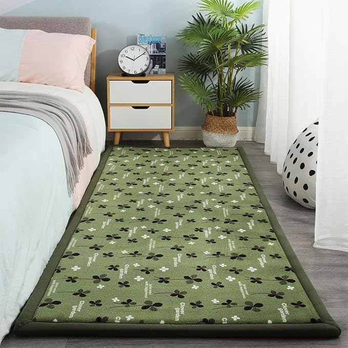 Play Crawling mat for Nursery Baby, Extra Soft Activity Floor Mat for Kids Playroom Bedroom- Four-Leaf clover-100 * 200cm