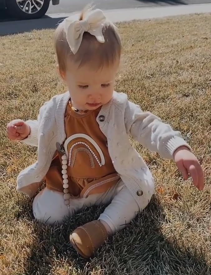 Ali+Oli Silicone Pacifier Clip for Baby (White Wood) 100% Food-Grade BPA Free Newborn Pacifier Holder Infant Binky Clip for Baby Boy or Girl