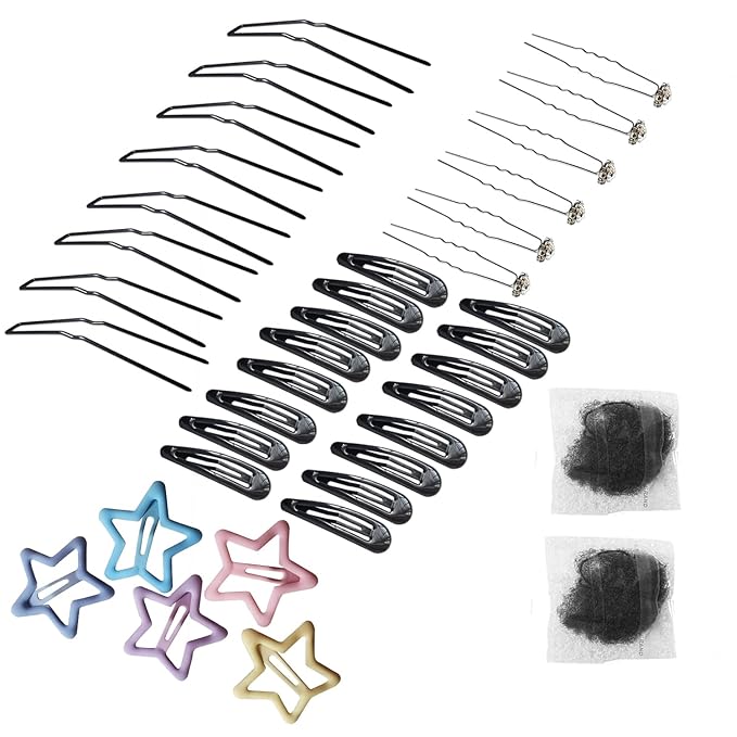 Hairpins for Bun ROCST Bobby Pins Clips for Ballet Woman girl Hairdressing salon (2 inch, Brown12pcs) (Black, 3 inch Kit (42 pcs))