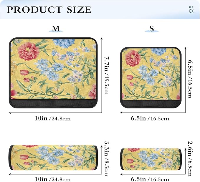 Car Seat Belt Pads Covers 2 Piecing Soft Child Safety Seat Shoulder Strap Cover for Women Men Kids M Florals Carnation Delphinium Flower Yellow