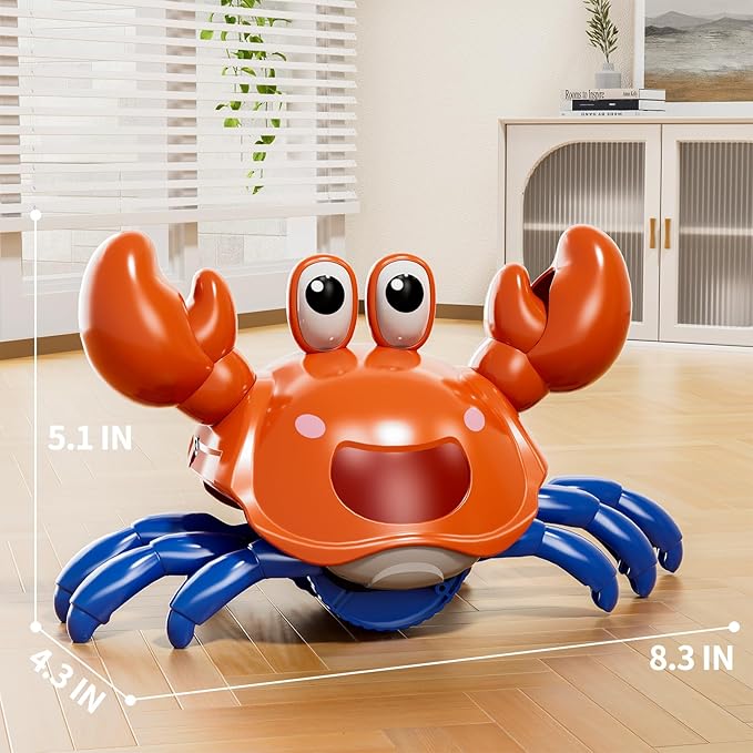 Beby Buty Crawling Crab Baby Toy, Infant Tummy Time Walking Dancing Moving Crab Toys for Babies, Toddler Birthday Gifts