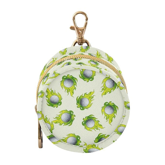 Golf Ball Flame Green Print Pacifier Holder Case for Diaper Bag Portable Travel Pacifier Storage Case with Clip Newborn Baby Pouch for Baby Boys Girls Purse Outdoor