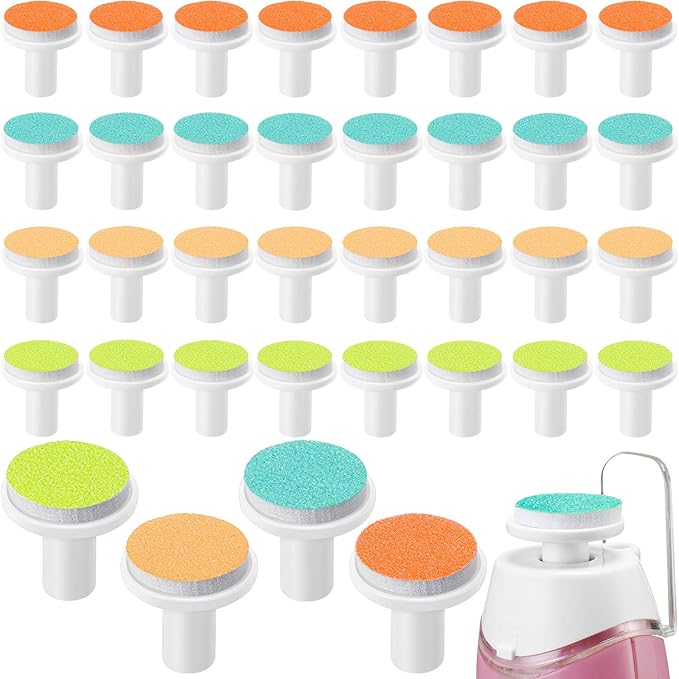36 Pieces Nail File Pads Nail Grinding Heads Replacement Pads for Baby Standard Electric Kid fingernail Trimmer Suits to Newborn Infant, 4 Colors