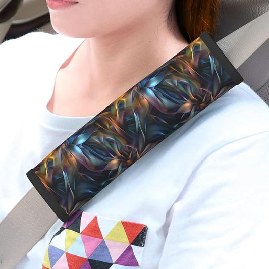 Soft Seatbelt Cover for Car Truck SUV Airplane Abstract Floral Flowers Seat Belt Shoulder Pad Cushion Mandala Boho Vintage Seatbelt Straps Neck Cushion Protector for Carmera Backpack 2 Pack