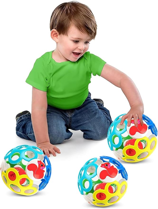 Rattle Ball Toy Baby Ball Toy 6-12 Months Baby, Sensory Ball for Newborn to Practice handshaking Skills