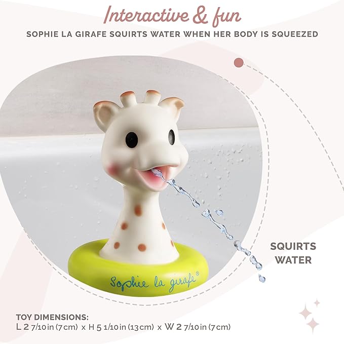 Sophie la girafe, Fresh Touch Bath Toy | Colors May Vary (Blue or Yellow) | Fun Toy That Floats & Sprays Water When Pressed