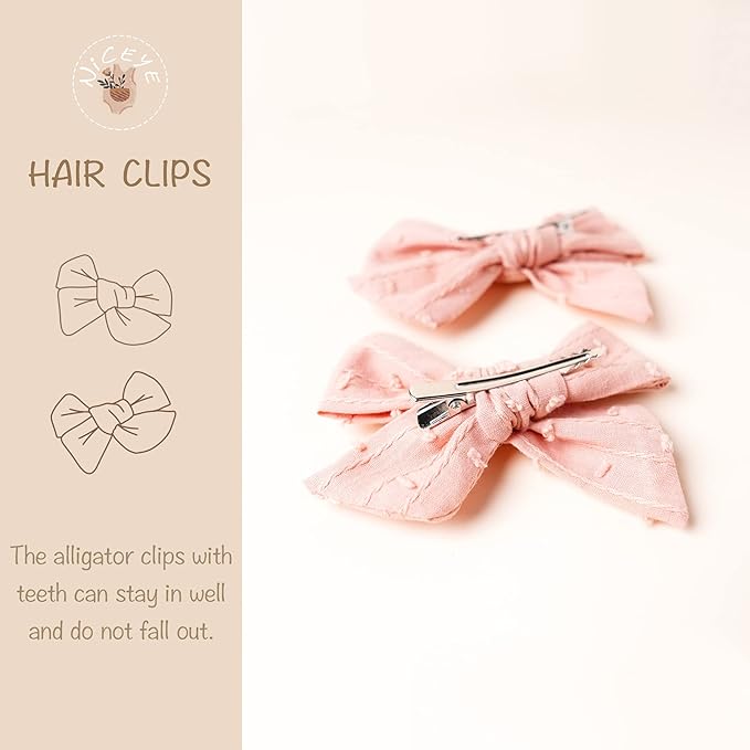 Niceye 24 PACK Baby Girl Hair Clips Set, Hair Bows Barrettes Handmade Accessories Alligator Clip for Babies Infant Toddlers Kids in Pairs