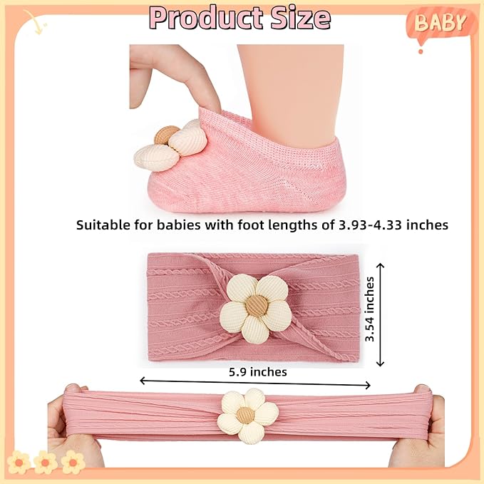 Baby Flower Headband and Socks: Cute Headband and Socks Sets for Toddler Newborn Infant Girl