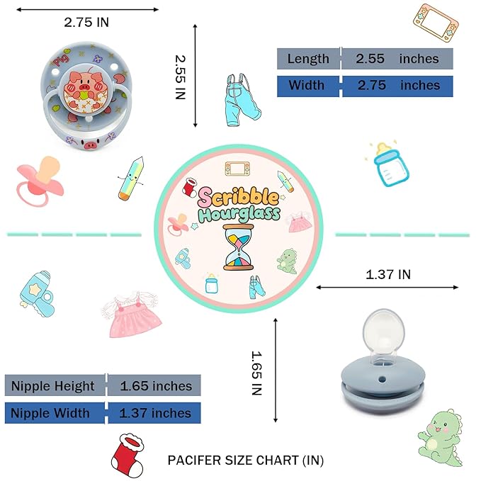Cute Adult Size Pacifier for Anxiety: Big Shield Paci for Anxiety with Pacifier Clips