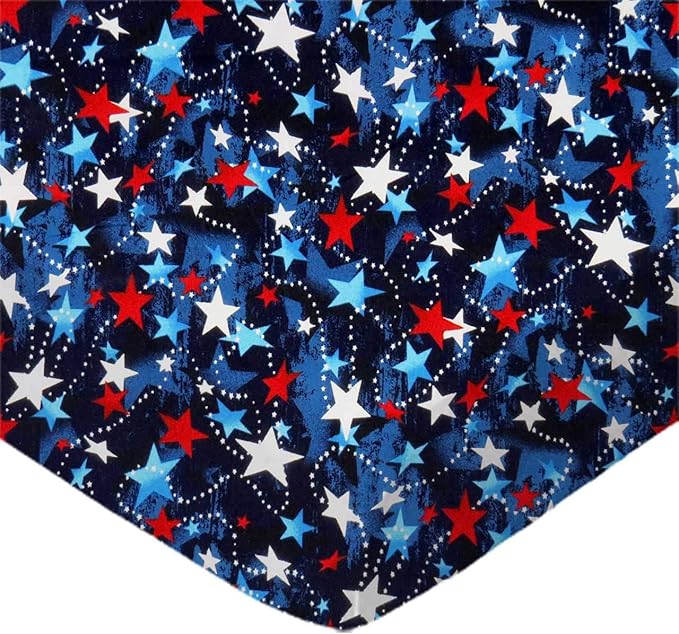 SheetWorld Baby Fitted Bassinet Sheet Fits Nuna Mixx 12 x 29 inches, 100% Cotton Woven Sheet, Unisex Boy Girl, Patriotic Stars, Made in USA