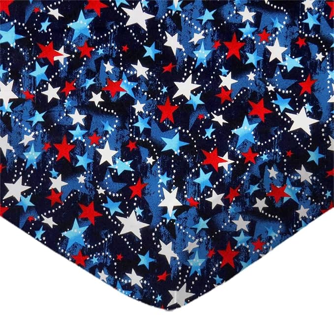 SheetWorld Baby Fitted Pack N Play Sheet Fits Graco 27 x 39 inches, 100% Cotton Woven Sheet, Unisex Boy Girl, Patriotic Stars, Made in USA