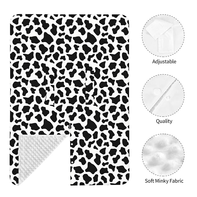 Black and White Milk Cow Skin Pattern Baby Car Seat Canopy Nursing Cover for Newborn Car Seat Breastfeeding Covers Blanket Newborn Shower Gift