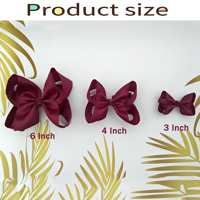 Black Bows for Girls,6PCS Hand-made Grosgrain Ribbon Hair Bows Alligator Clips Hair Accessories for Little Teen Toddler Girls Kids (Black)