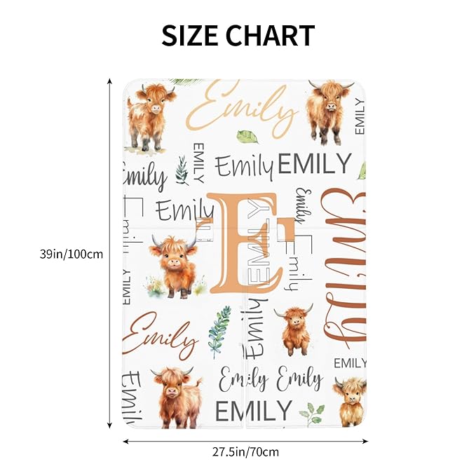 Personalized Baby Car Seat Canopy with Name Custom Minky Highland Cow Car Seat Covers Nursing Cover for Breastfeeding Multi-Use Cover Infant Carrier Carseat Winter Cover for Newborn Girls Boys