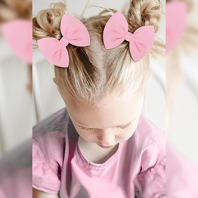 Baby Girls Hair 3'' Bows Clips Set Handmade Bow Hair Clips Hair Accessories Alligator Clip for Babies Infant Toddlers Little Kids 6 PCS Light Blue Aqua Pink