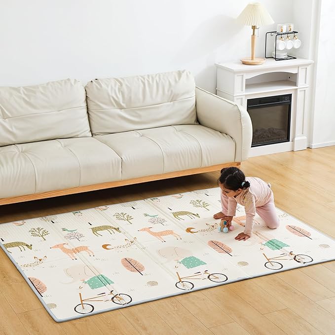 Gupamiga Baby Folding mat Play mat Extra Large Foam playmat Crawl (White)