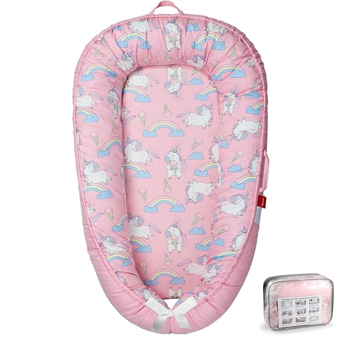 BUTOA Baby Lounger - Breathable & Soft Baby Nest, Portable and Lightweight Tummy Time Lounger for Home and Travel, Ideal Newborn Babies Essentials Baby Shower Gifts
