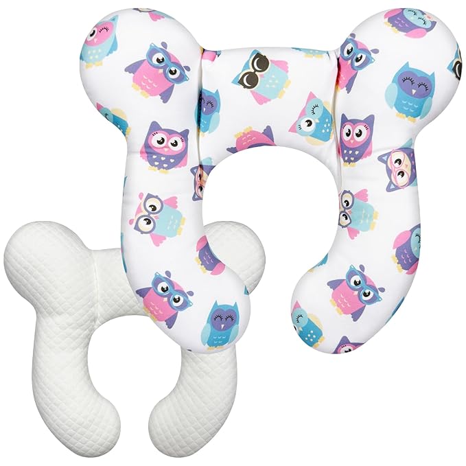 Baby Neck Pillow - Upgraded Baby Support Travel Head Pillow, Portable Headrest for Toddlers & Children for Car Rides, Planes, Road Trips (A7)