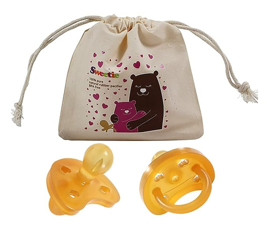 SWEETIE Rubber Pacifier Natural Rubber Pacifier Rounded Heart Shape Rubber 1 Count Original Natural Rubber Pacifier (12-18 Large)