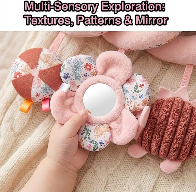 Multi-Use Baby Spiral Activity Toy – Spiral carseat Toy for Car Seat, Stroller,Play Gym, Keeps Baby Quiet, Easy Travel Solution