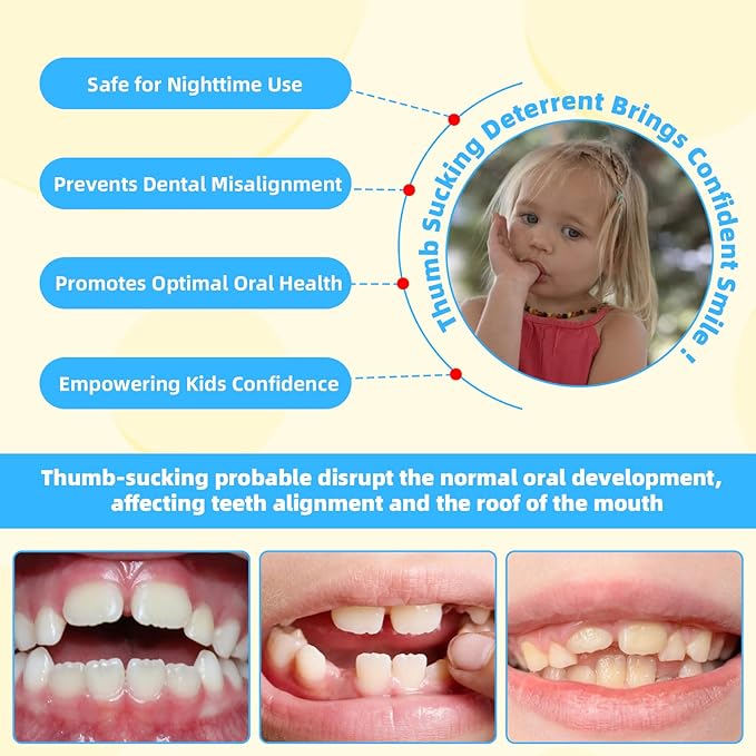 2 Pcs Thumb Sucking Deterrent, Dinosaur Elbow Thumb Guard for Thumb Sucking, Nail Biting Treatment for Kids Prevention Anti Nose Picking for Boys Girls Finger Sucking Prevention