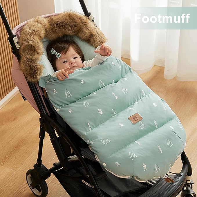 HOUSBAY Baby Stroller Bunting Bags Stroller Footmuff Universal Sleeping Bag Winter Outdoor Hooded Bunting Bag Windproof and Water-Resistant Suitable Below 5 ℃