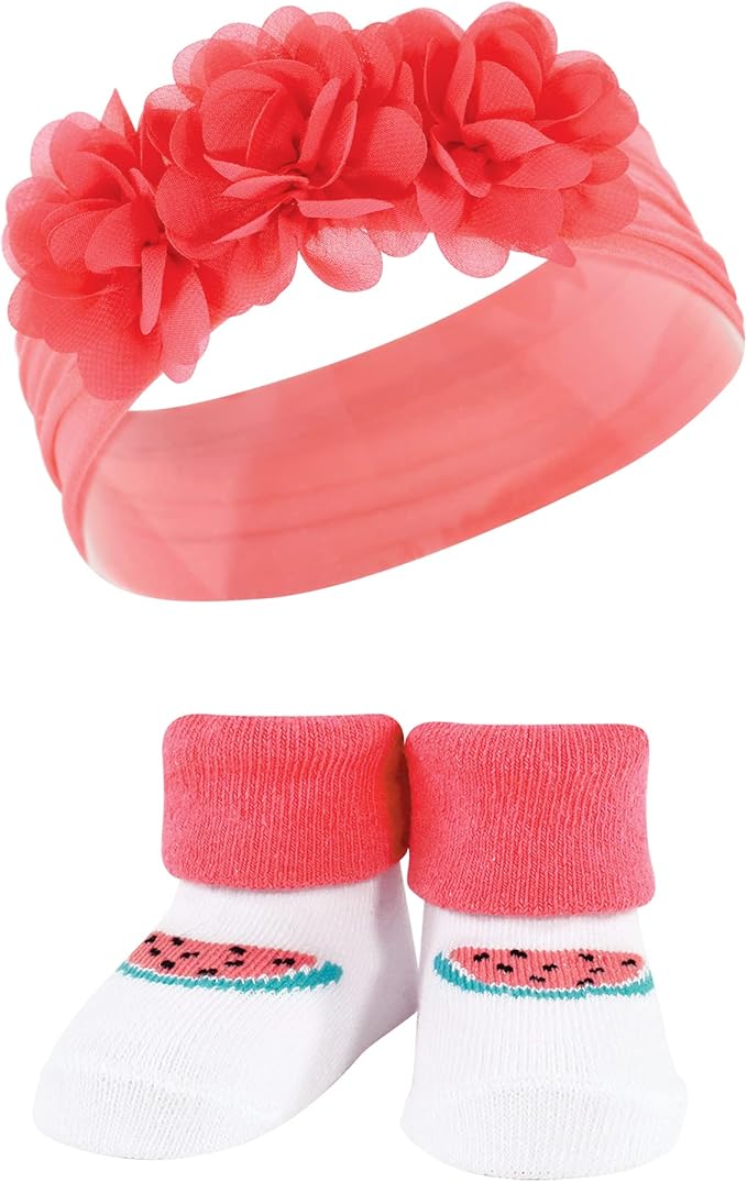Hudson Baby Girl's Headband and Socks Giftset