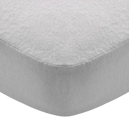 Flannel Crib Sheet for Girl, 100% Cotton Flannel, Heavenly Soft Fitted Crib Sheet for Standard Crib (28" X 52") and Toddler Mattresses Warm, Grey
