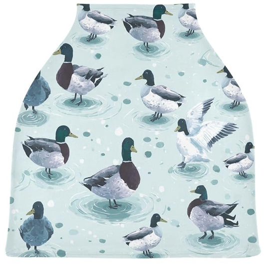 Cute Mallard Ducks Baby Car Seat Covers Farmhouse Animals Carseat Canopy Soft Infant Stroller Cover Nursing Breastfeeding Covers for Girls Boys Newborn Fit Summer Spring Autumn