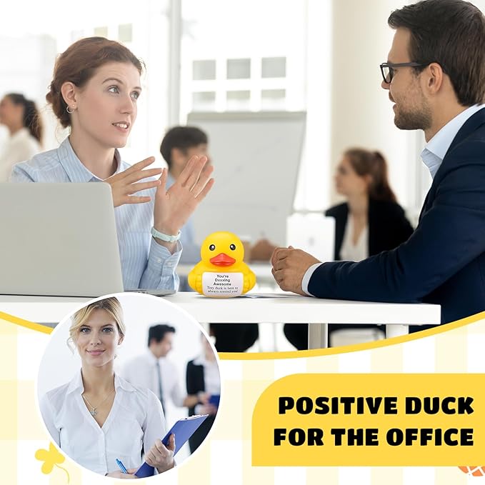 Civaner 7 Inch Emotional Giant Rubber Duck Big Jumbo Positive Yellow Duck Inspirational Gift Large Duckling Toy with Squeaky Sound for Men Coworker Colleges Graduation(You're Awesome)