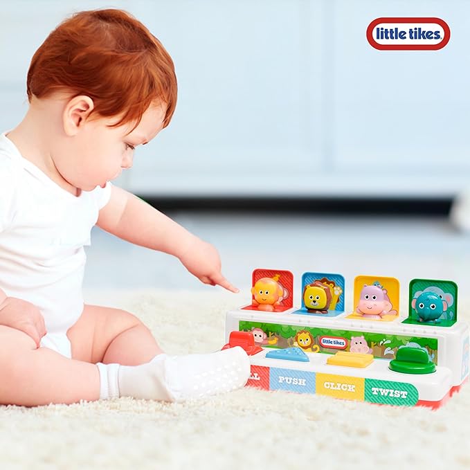 Lollipop Little Tikes Pop and Play Pals - Pop-Up Action Toy for Toddlers - Pull, Push, Click, Twist - Develop Motor Skills and Exploration Montessori Learning Toy
