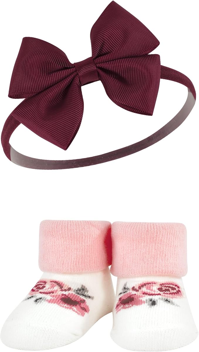 Hudson Baby Girl's Headband and Socks Giftset