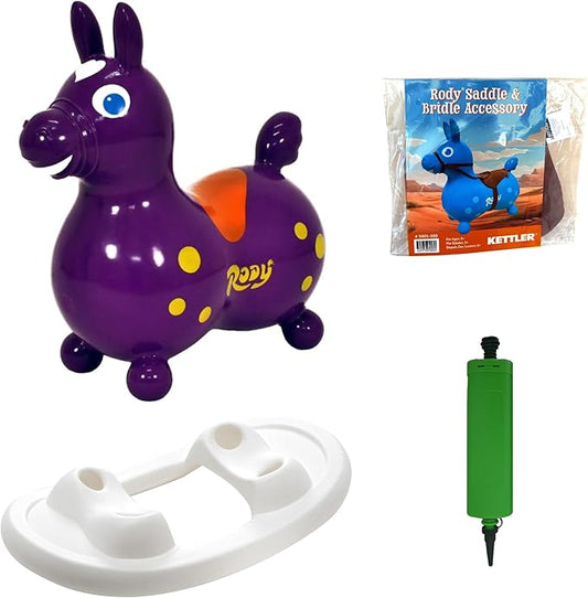 Gymnic Rody with Rocking Base and Saddle (Purple Rody & Rocking Base with Saddle)