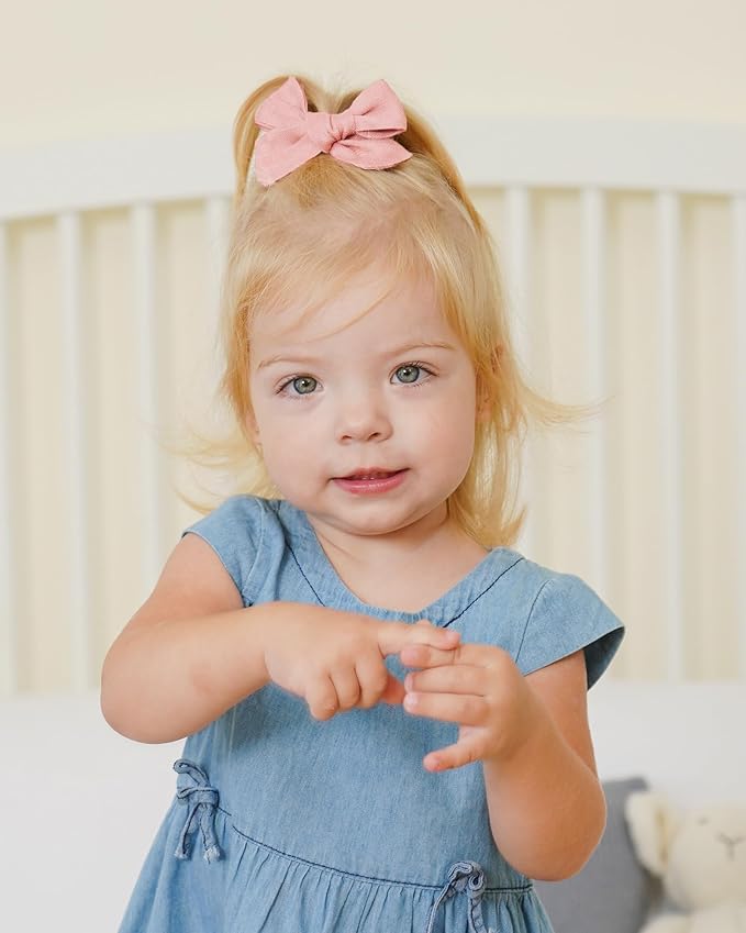 20pcs Baby Girl Hair Bows Clips Fully Lined Barrettes Hair Accessories for Little Girls Toddler Kids Teens