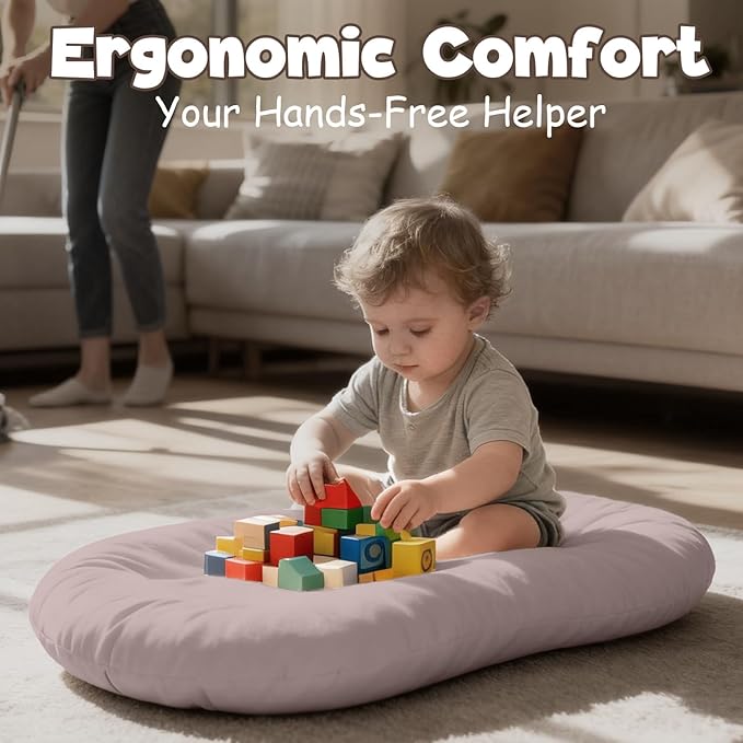 Extra Large Baby Lounger for Newborn, Infant Lounger 0-24 Months - Ergonomic Cotton Baby Nest with Tummy Time Support, Portable Floor Seat for Motor Skill Development, Newborn Essentials Gift