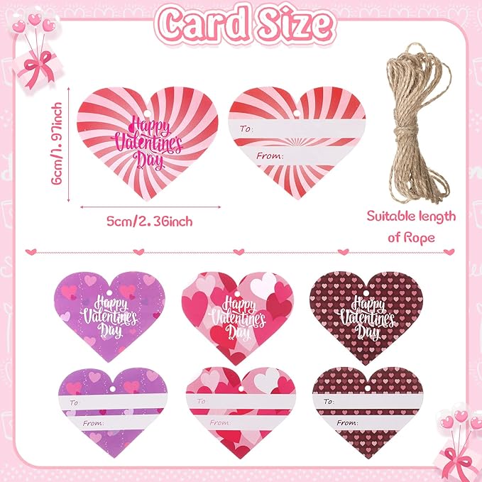 Jerify 24 Pcs 2 Inch Valentines Ducks for Kids Classroom Exchange Gifts Valentine's Day Rubber Ducks with Gifts Cards Mini Heart Rubber Duckies Valentines Party Favors Toys, 6 Styles (Pastel)