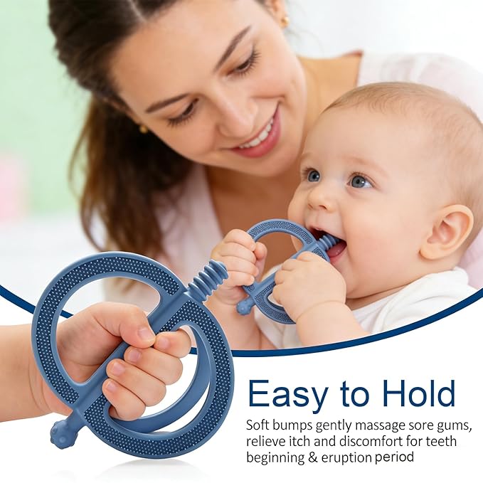 YAPROMO Silicone Teether Toys for 0-36 Months Babies, Teether Tubes for Teething Pain Relief - Anti-Choking Straw Tube Design, Sensory Teething Toys for Infants & Toddlers