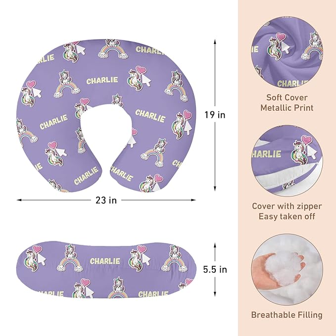 Personalised Infant Car Seat for New Parents - Purple Horse Print Baby Carseat Cover, Breast Feeding Cover, Multi-Function pad for Boys Girls - Christma Gift for Parent Babies(27"x29")